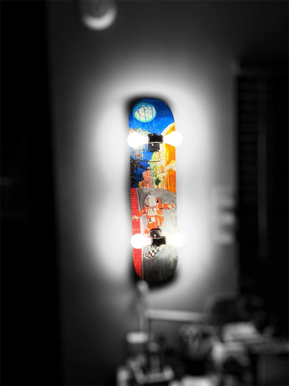 Hand-Painted Skateboard Lamp (One-of-One Wall Art)