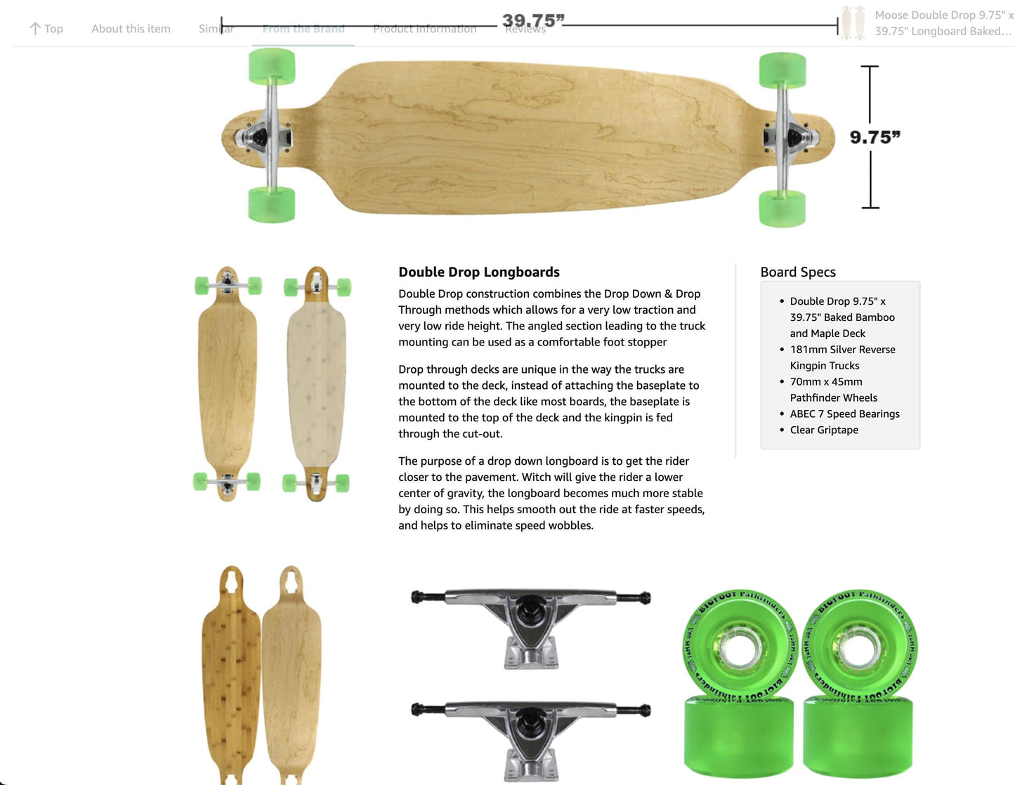 Mad Lab Custom Moose Double Drop Longboard (39.75”)