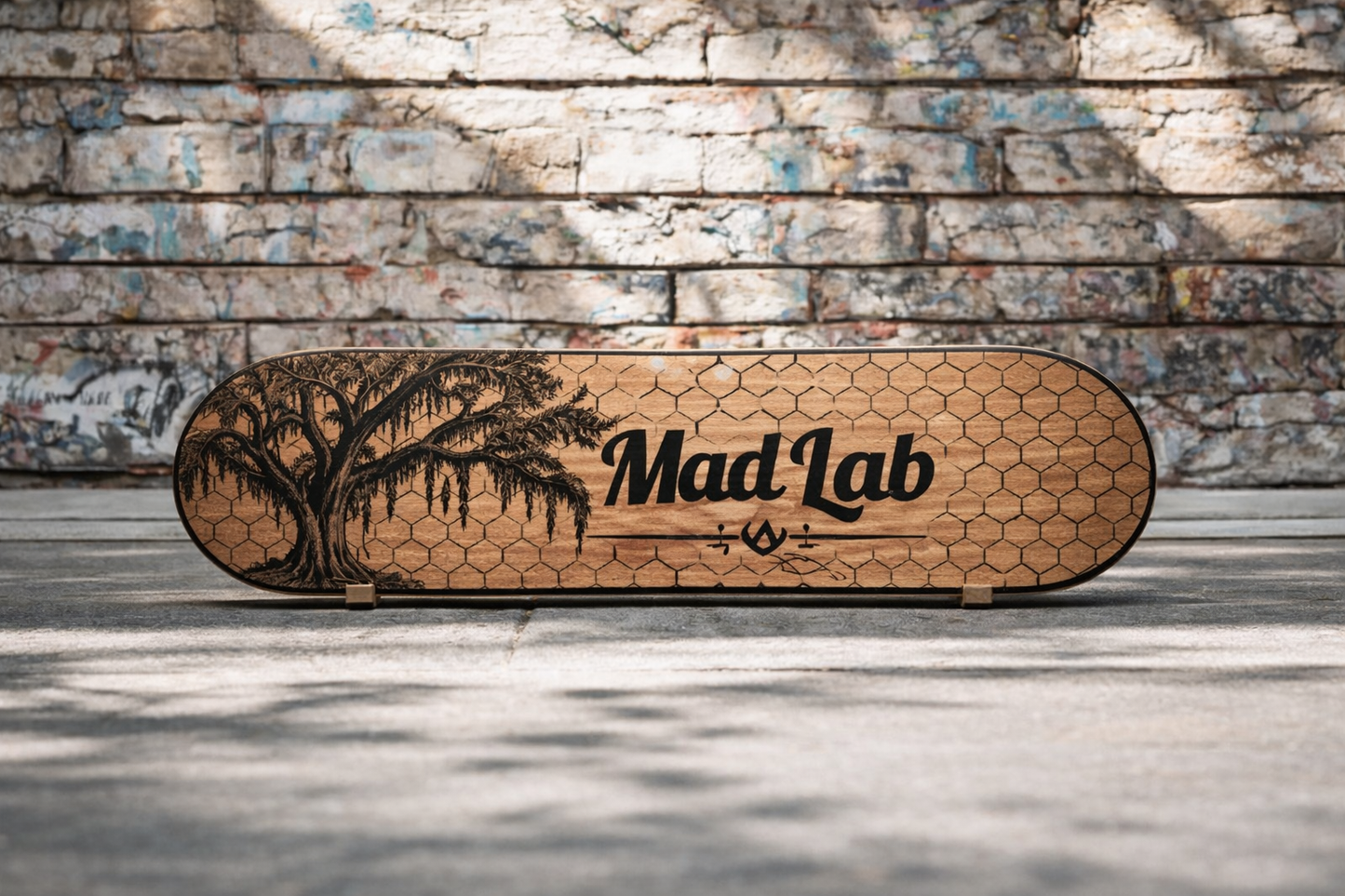 Mad Lab Custom Skate Deck – Hand Burned Wood Wall Art