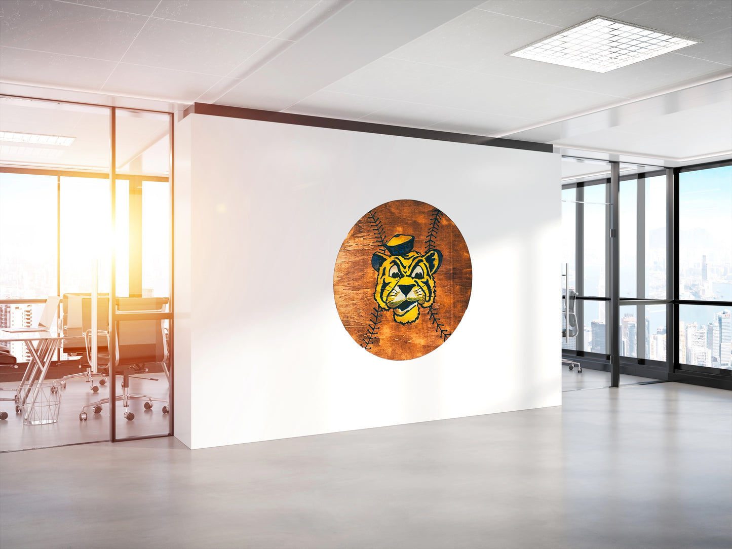 LSU Tiger Wood Burned Wall Art – 36” Handcrafted Wood Round