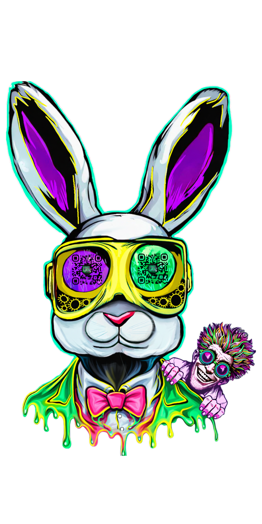 🐰 QR Vision Rabbit – Mad Lab Decal