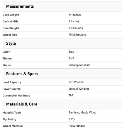 Mad Lab Custom Kicktail Cruiser Longboard 44"