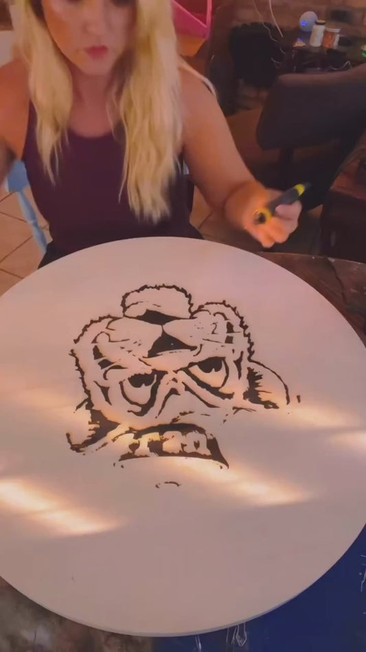 LSU Tiger Wood Burned Wall Art – 36” Handcrafted Wood Round